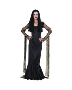 Official Addams Family Morticia costume for women Halloween Fancy Dress